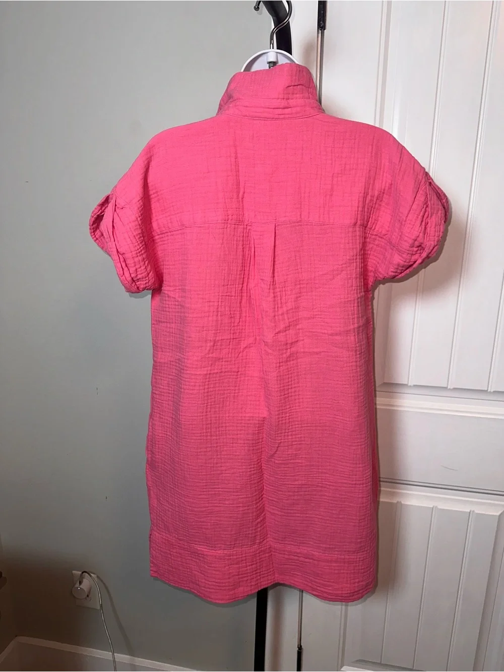 J Crew Size Small Oversized Relaxed Pink Women's VNeck Dress